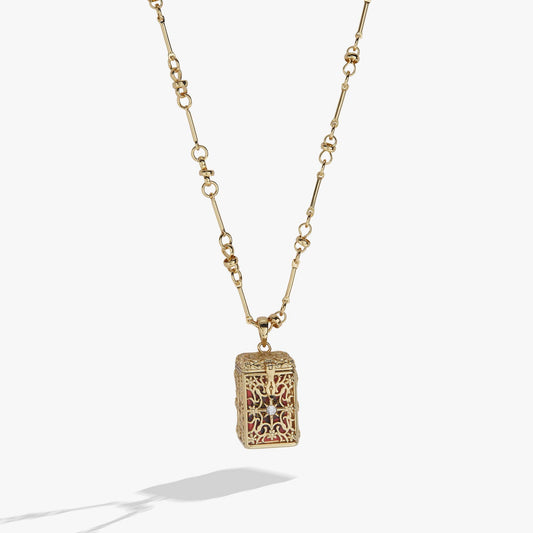 A Court of Thorns and Roses Book Charms Locket Necklace: Gold