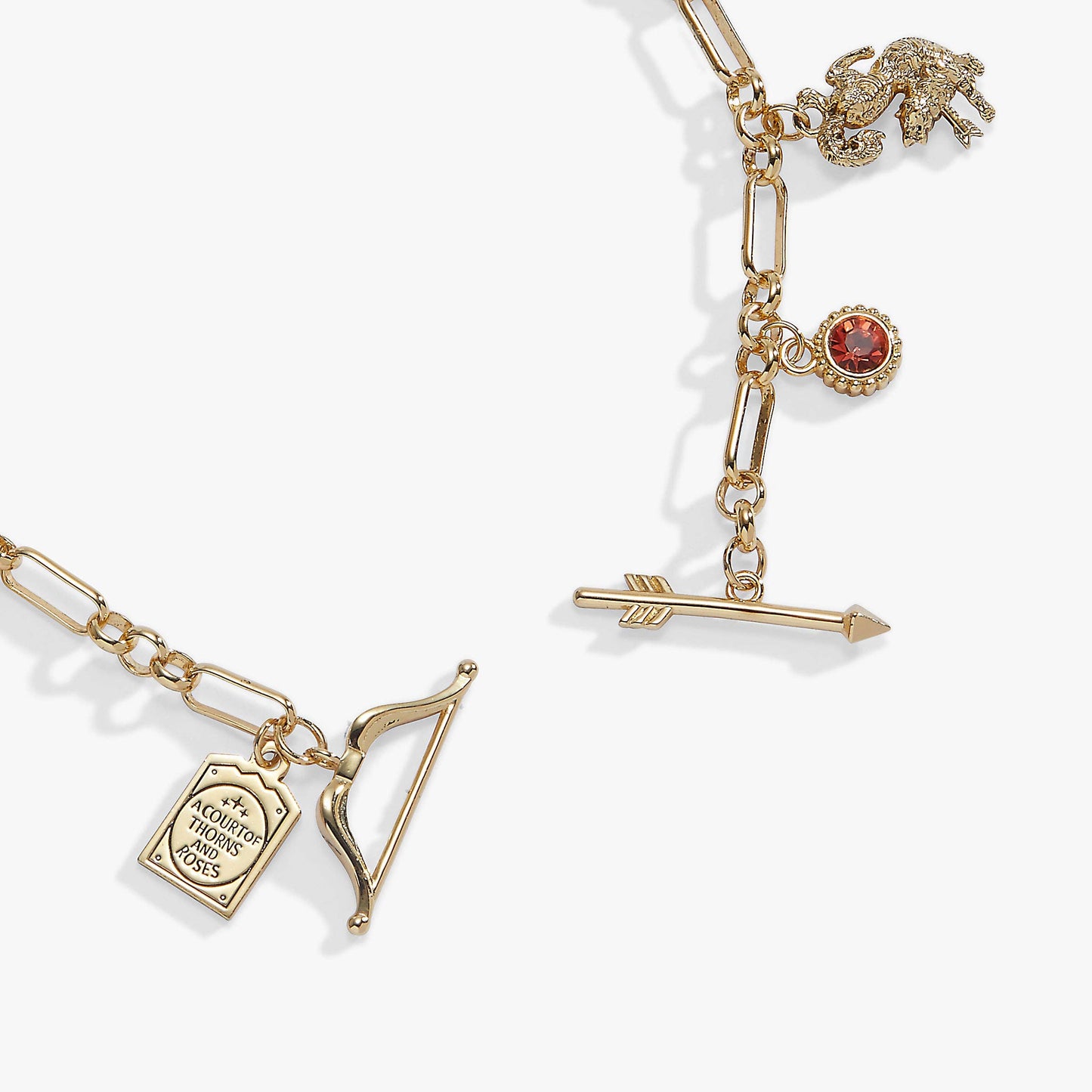 A Court of Thorns and Roses Book Covers Charm Toggle Bracelet: Silver