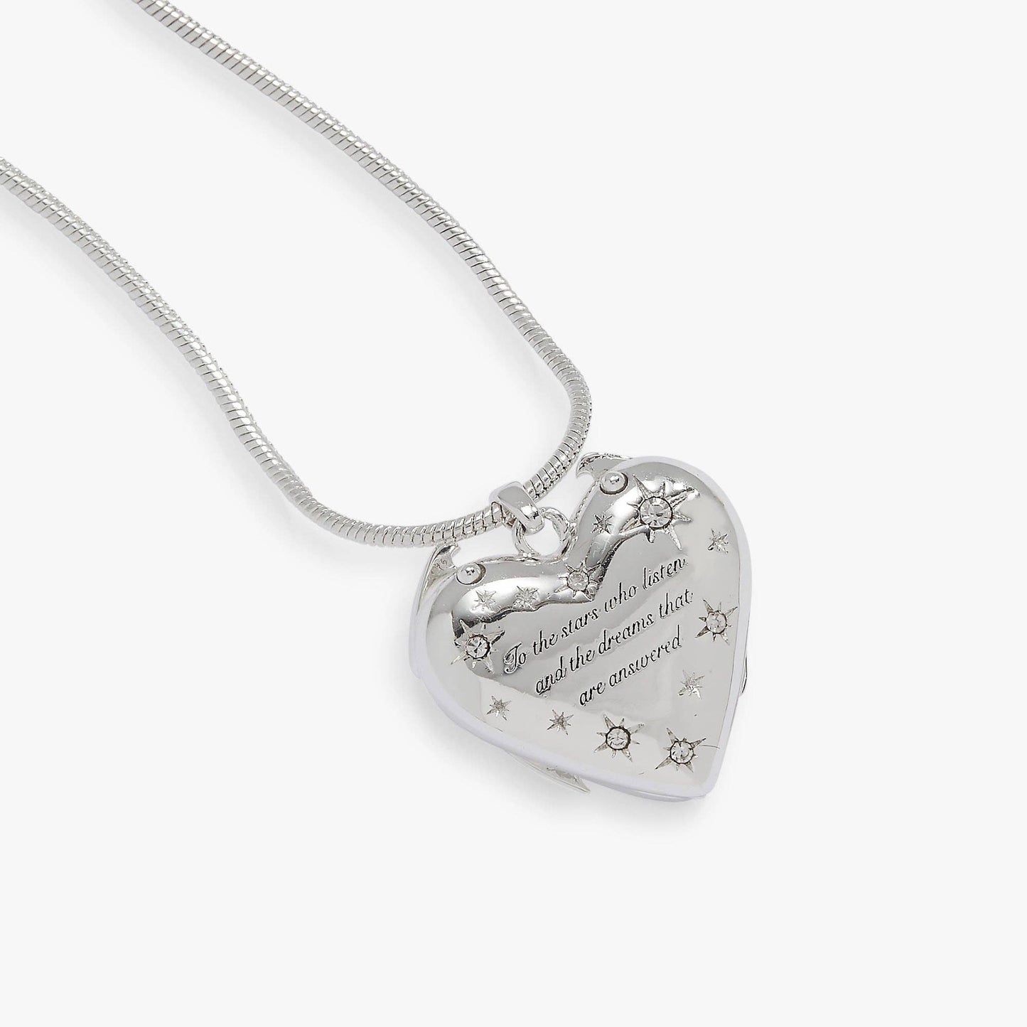 A Court of Thorns and Roses Velaris Heart Locket Necklace: Silver