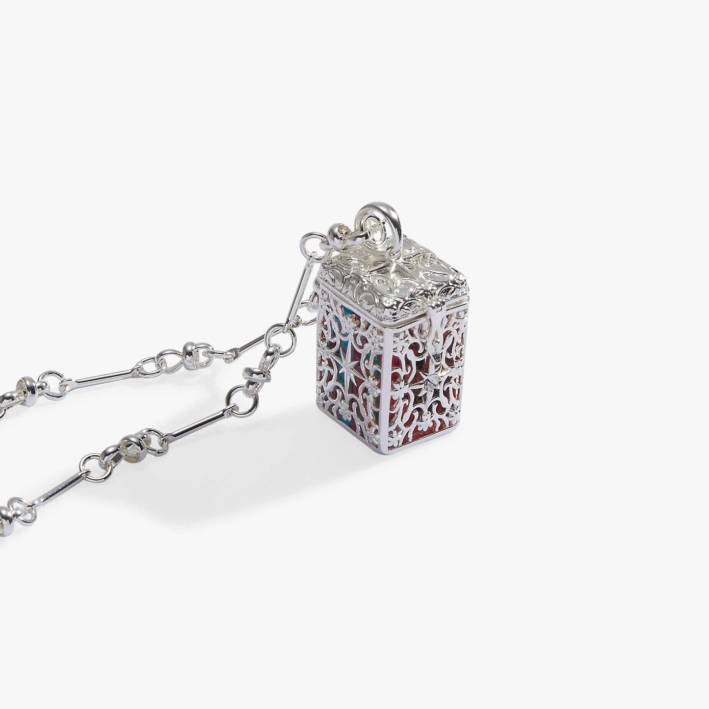 A Court of Thorns and Roses Book Charms Locket Necklace: Silver