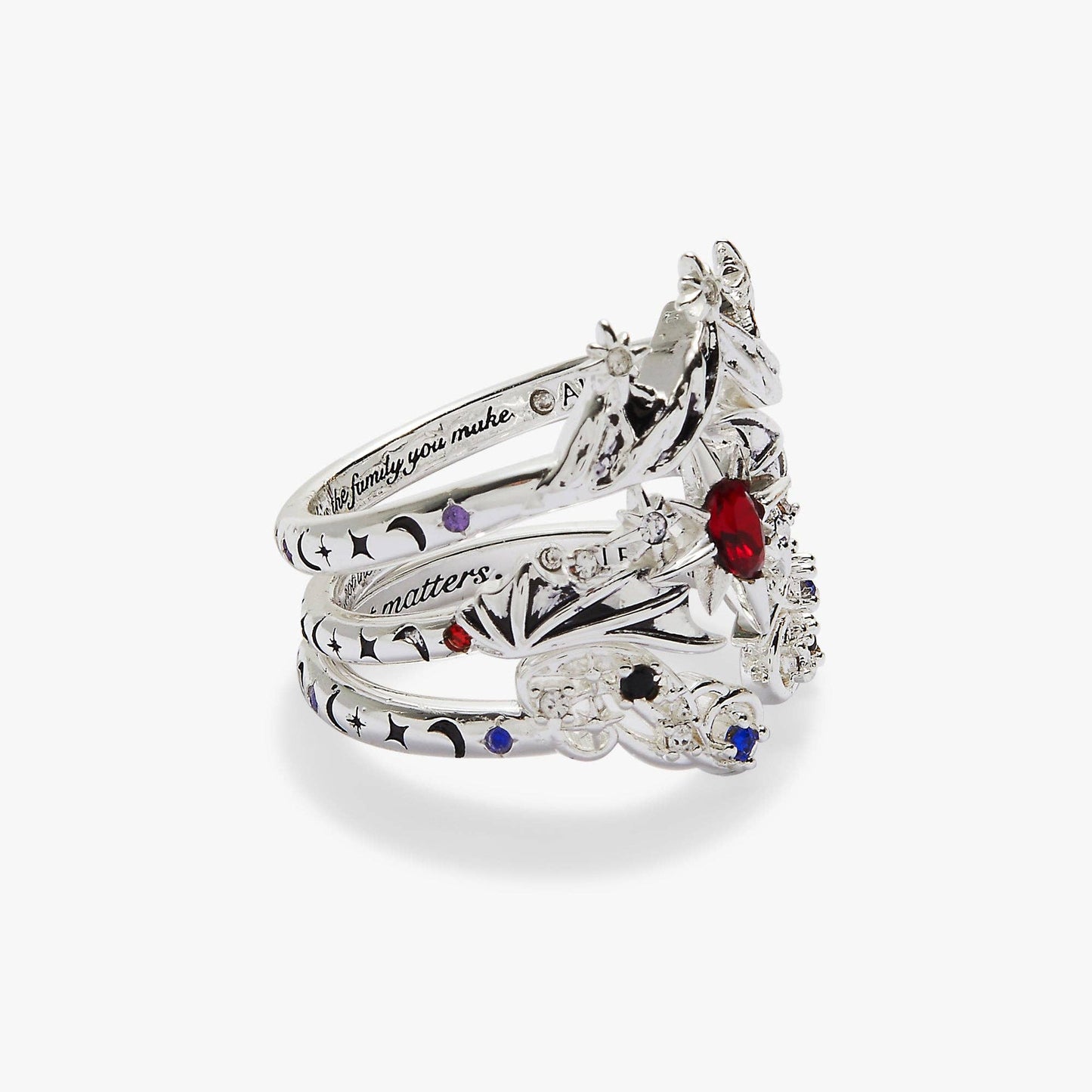 A Court of Thorns and Roses™ Bat Boys Ring Set of 3: Silver Size 7